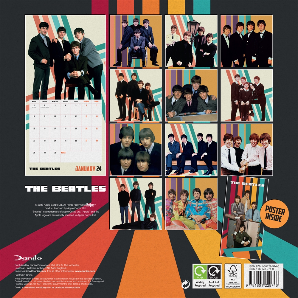 BEATLES 2025 SQUARE CALENDAR